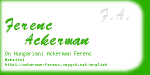 ferenc ackerman business card